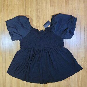 NWT Torrid Ruched Off the Shoulder Puff Sleeve Blouse